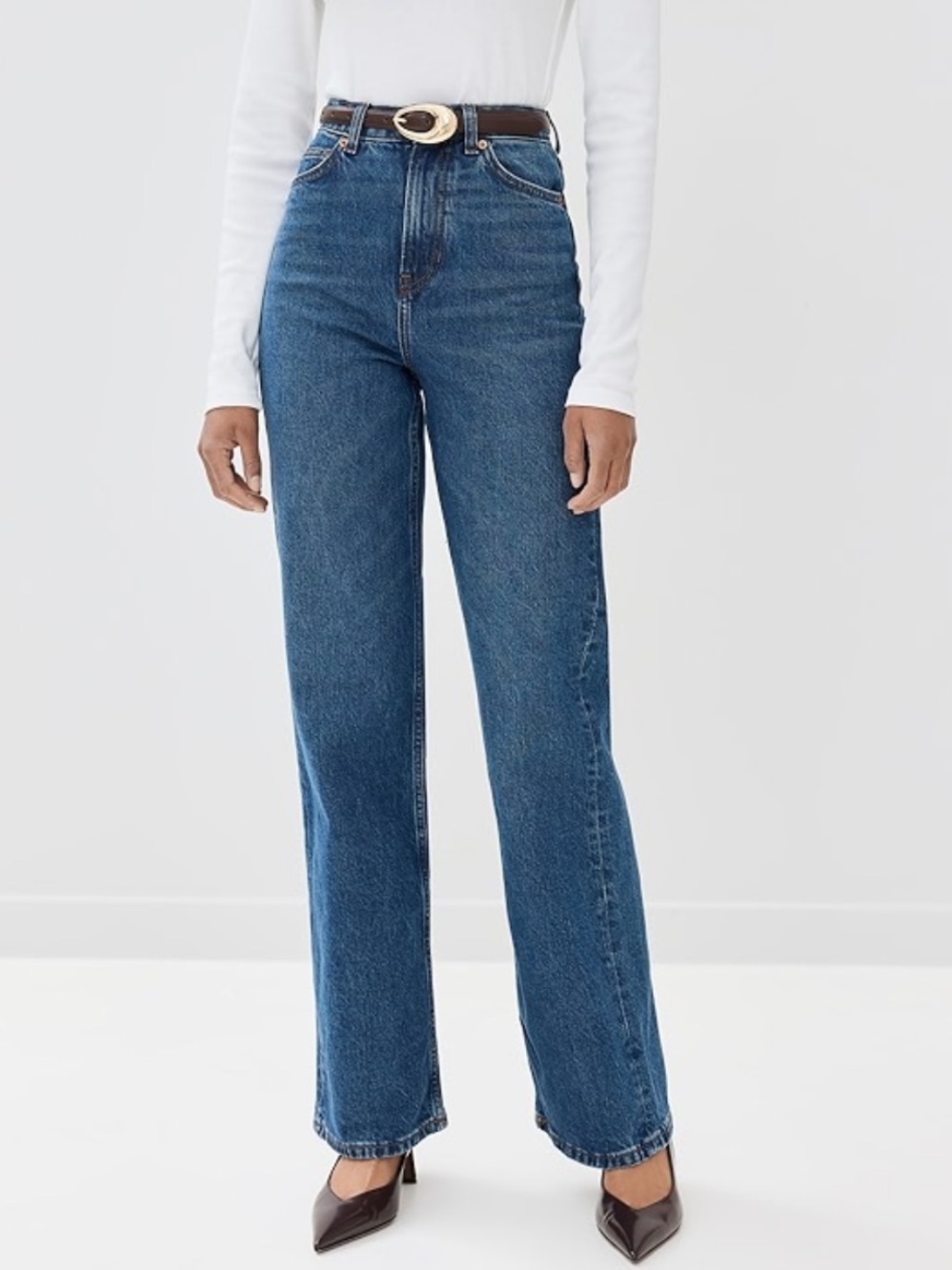 Reformation Wilder High Rise Wide Leg Blue Jeans Size 23 NWT